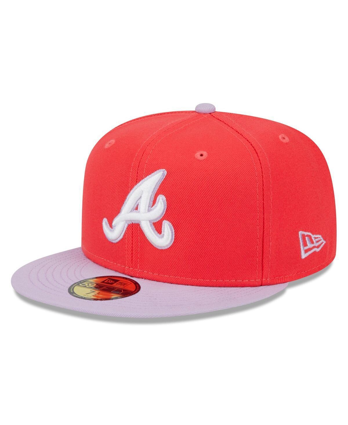 Mens New Era Red and Lavender Atlanta Braves Spring Color Two-Tone 59FIFTY Fitted Hat - Red Product Image