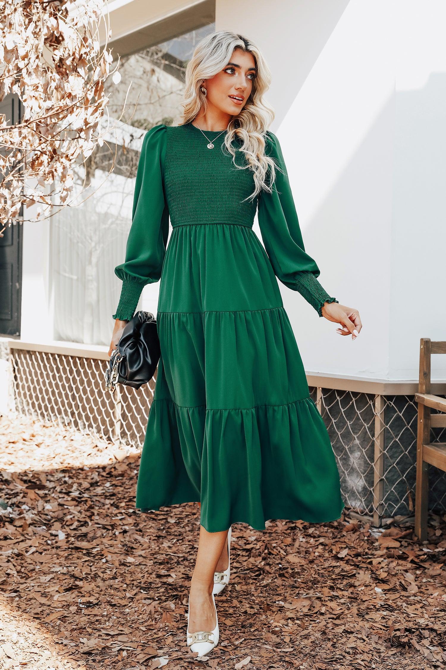 Anastasia Smocked Long Sleeve Maxi Dress Product Image