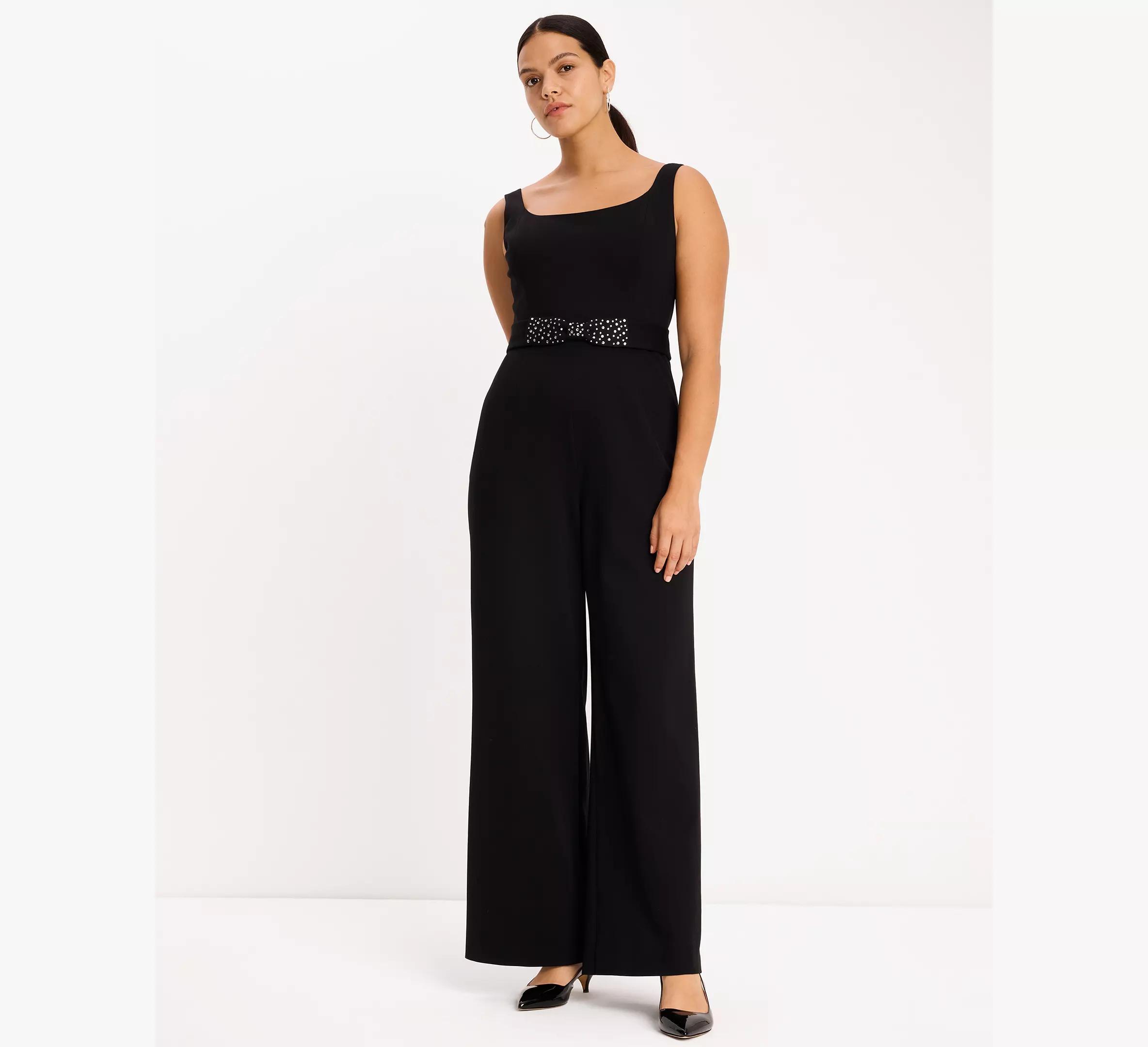 Embellished Bow Ponte Jumpsuit Product Image