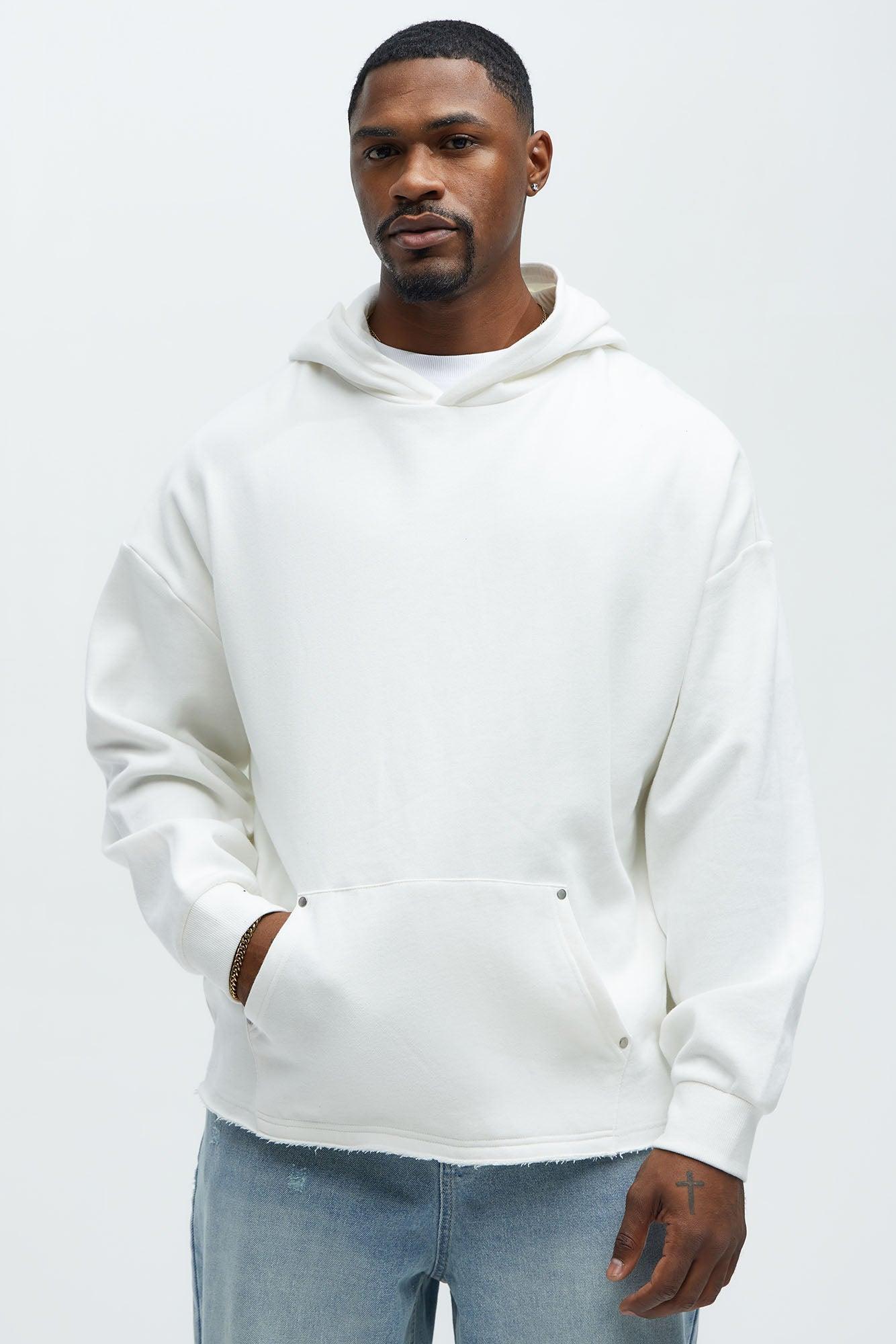 Ruffed Up Oversized Hoodie - Cream Product Image