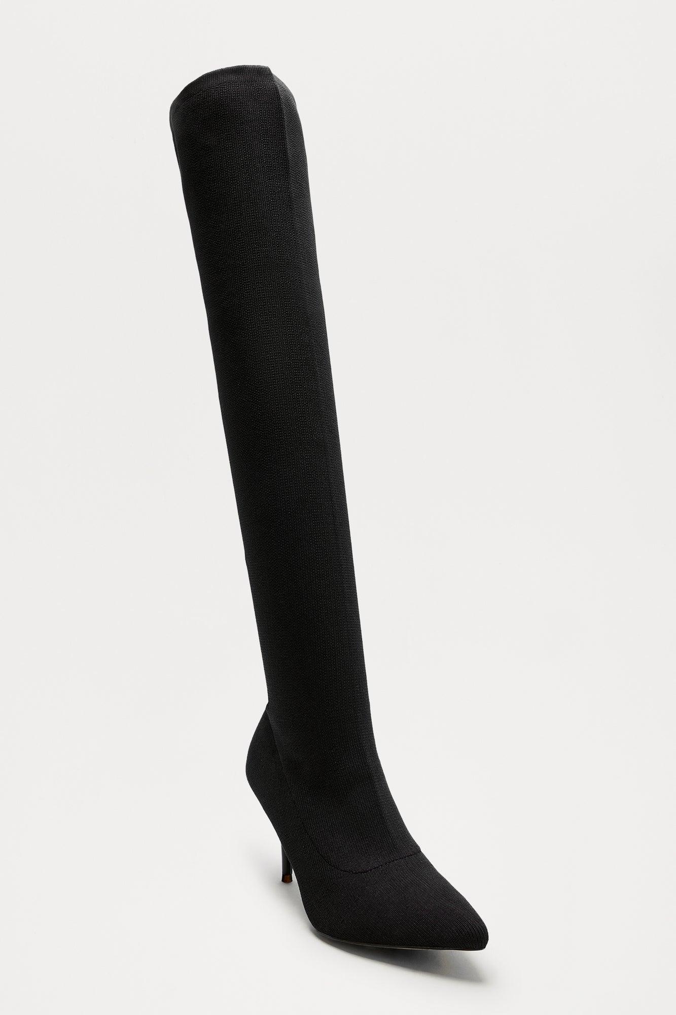 Kiara Thigh High Boots - Black Product Image