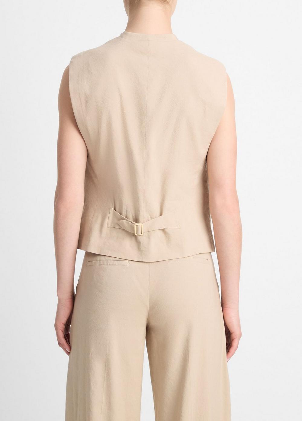 Linen-Blend Vest Product Image