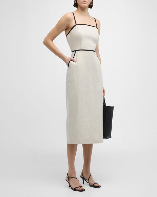 Amara Sleeveless Contrast-Trim Midi Dress Product Image