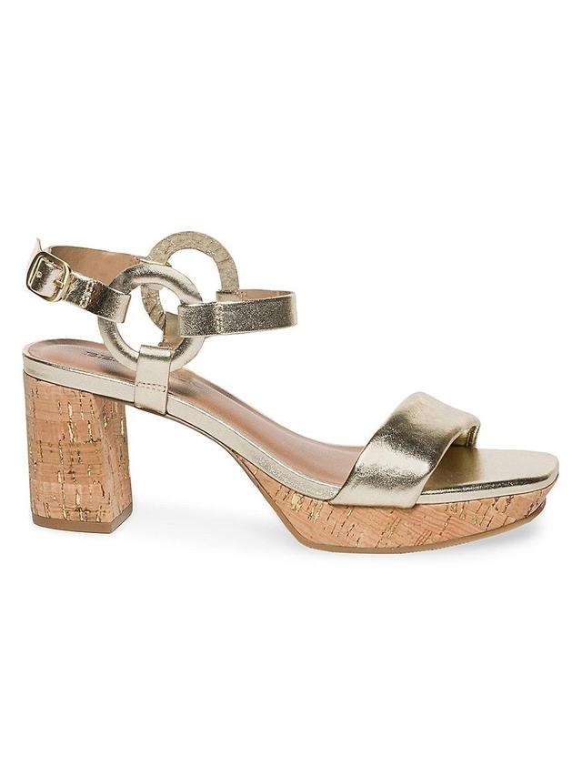 Womens Candace Metallic Leather Platform Sandals Product Image