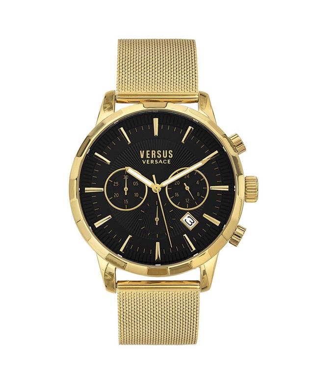 Versus Versace Mens Chronograph Quartz Eugene Gold-Tone Stainless Steel Bracelet Watch 46mm with Leather Strap Set, 2 Pieces Product Image