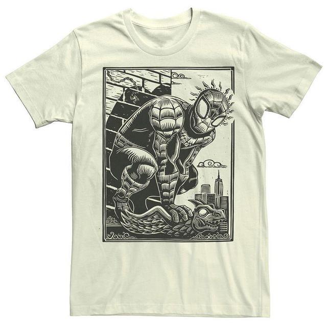 Mens Marvel Spider-Man Woodcut Portrait Tee Product Image