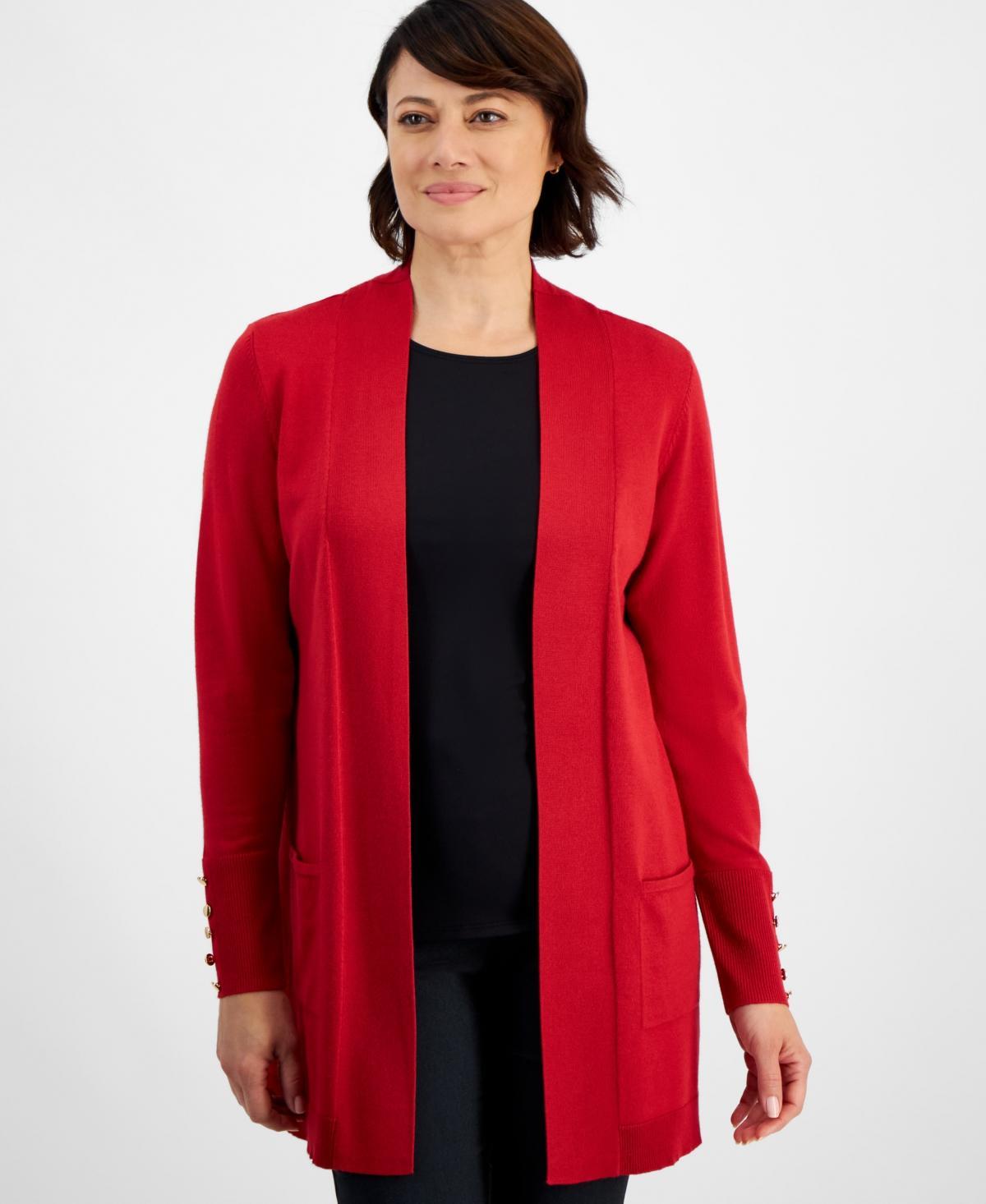 Jm Collection Womens Button-Sleeve Flyaway Cardigan, Xs-4X, Created for Macys Product Image