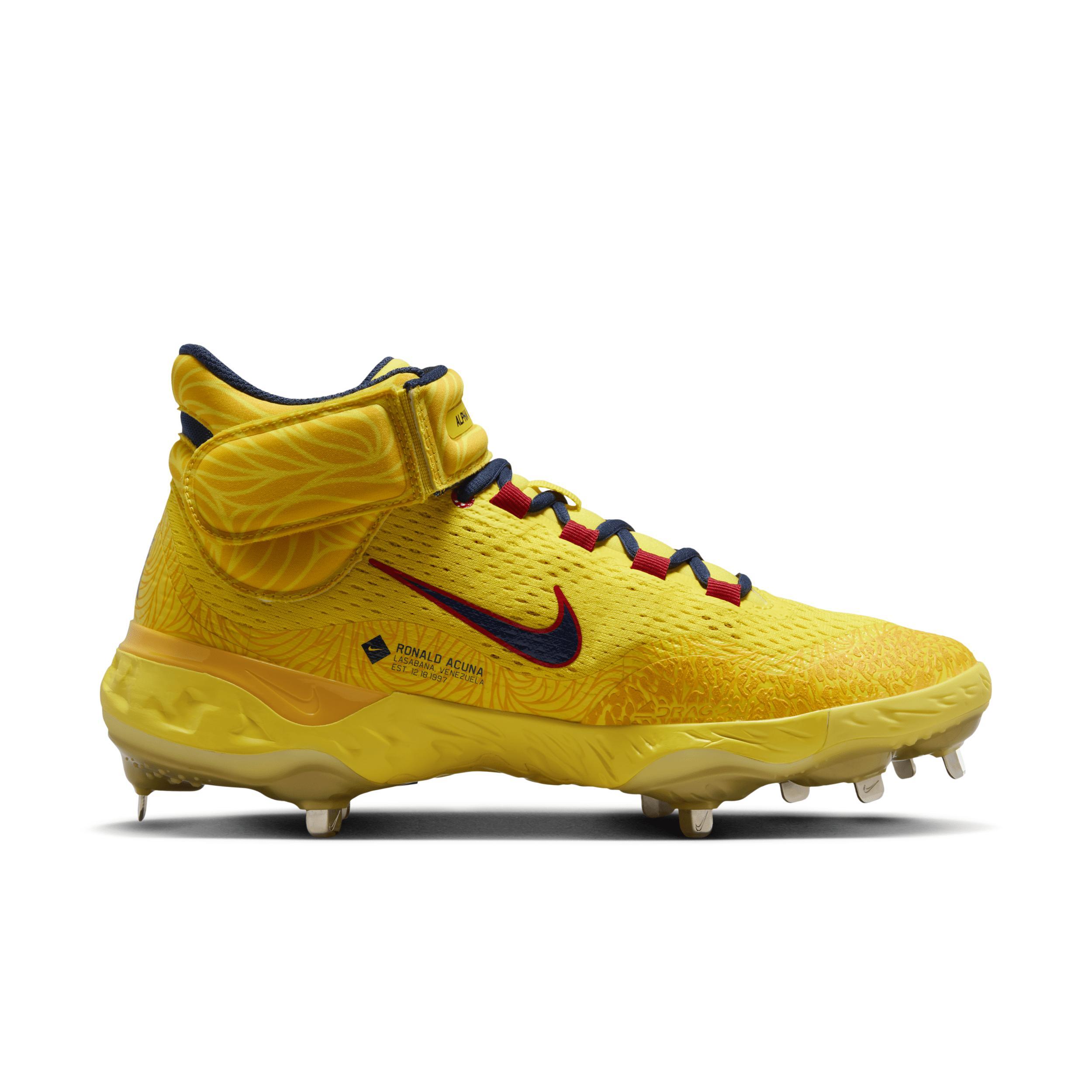 Nike Men's Alpha Huarache Elite 4 Mid "Ronald AcuÃ±a Jr." Baseball Cleats Product Image