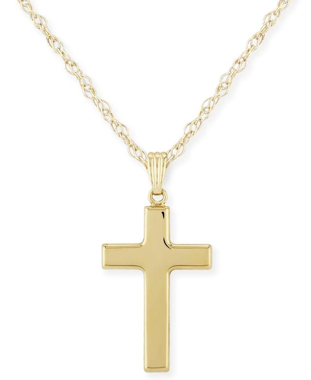 14K Yellow Gold Polished Cross Necklace, 18 - 100% Exclusive Product Image