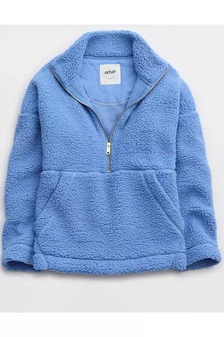 Aerie Sherpa Quarter Zip Sweatshirt Women's Product Image