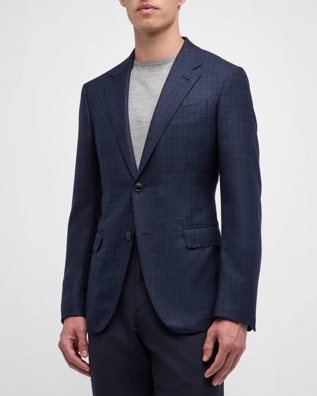 Mens Check Wool Blazer Product Image