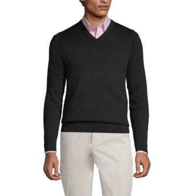 Men's Classic Fit Fine Gauge Supima Cotton V-neck Sweater Product Image