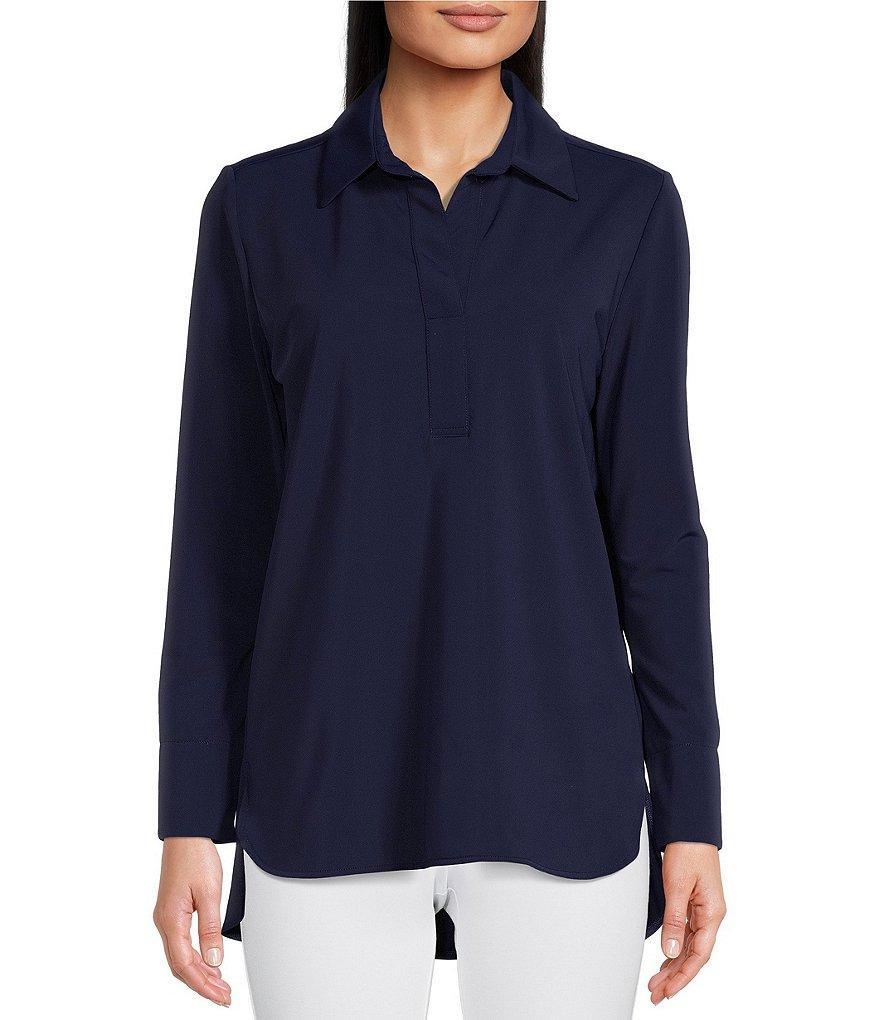 Jude Connally Hadley Long Roll-Tab Sleeve Point Collar High-Low Tunic Product Image