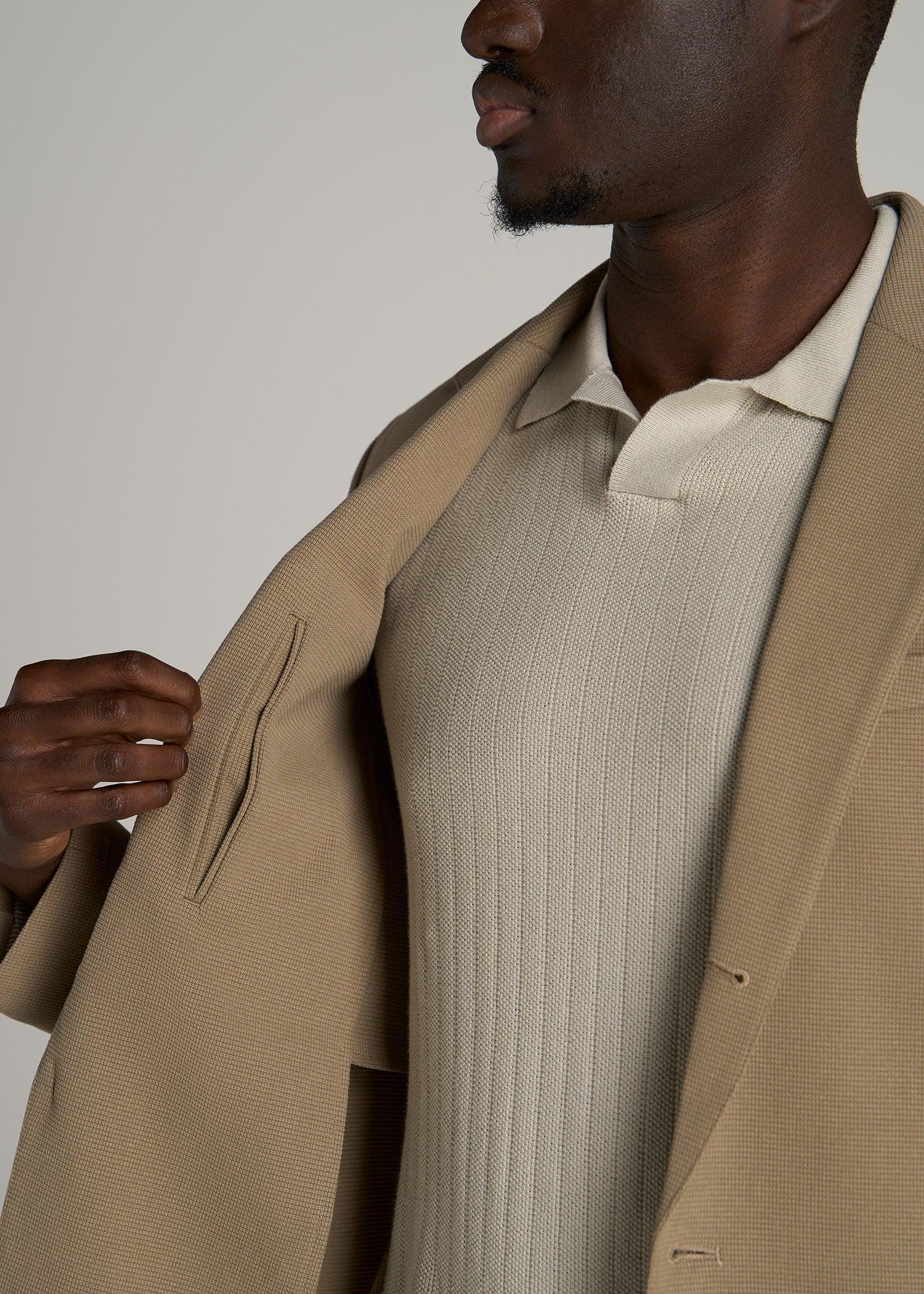 Garment Washed Stretch Chino Tall Blazer in Desert Khaki Male Product Image