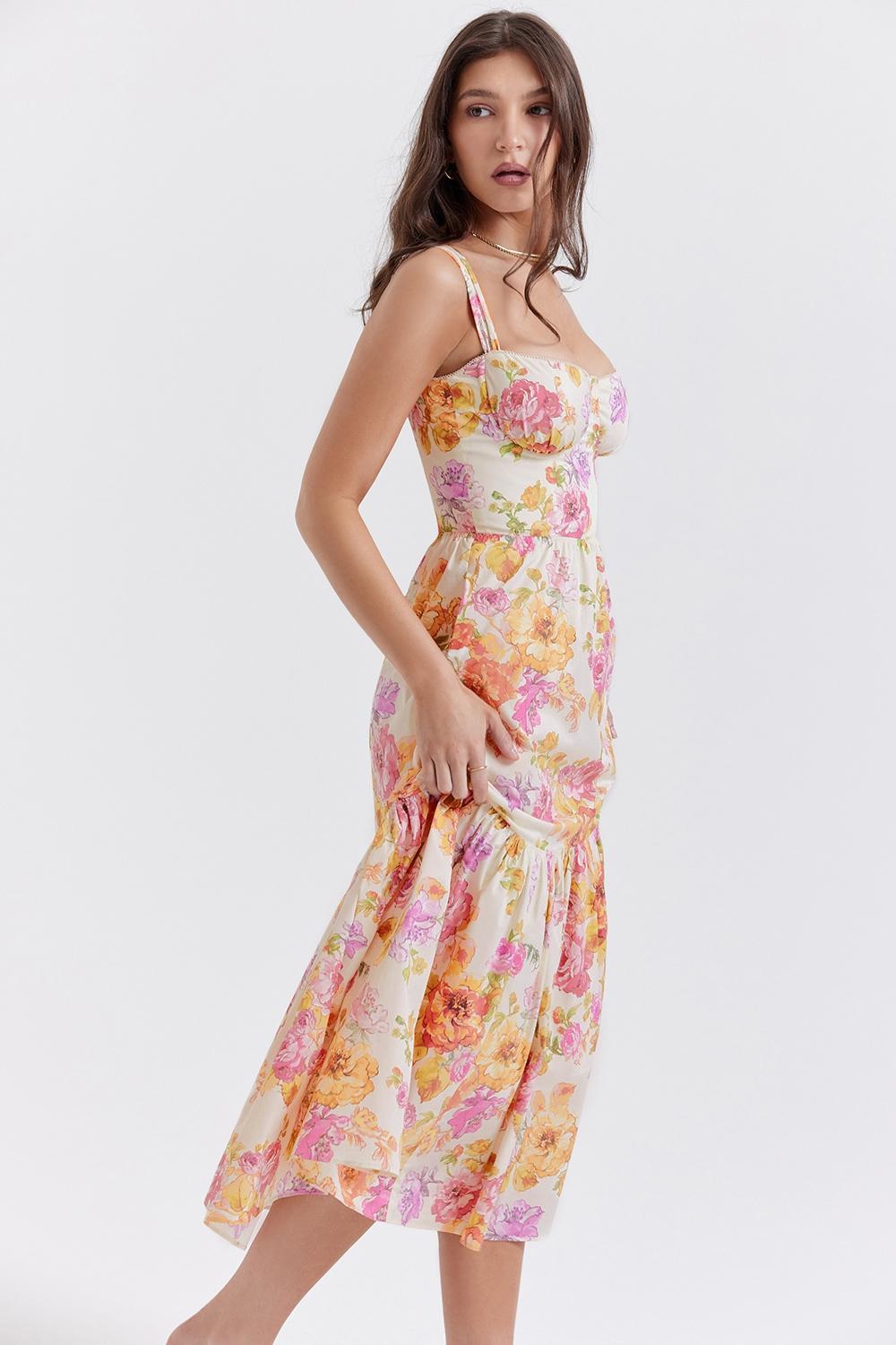 Elia Ivory Floral Midi Sundress Product Image