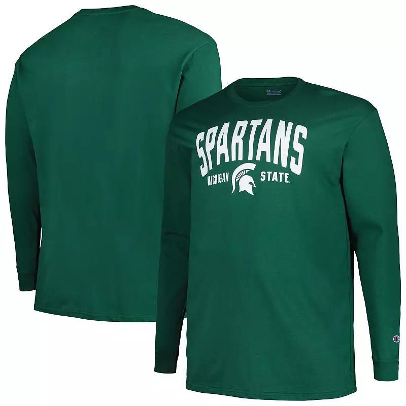 Mens Champion Michigan State Spartans Big & Tall Arch Long Sleeve T-Shirt Product Image