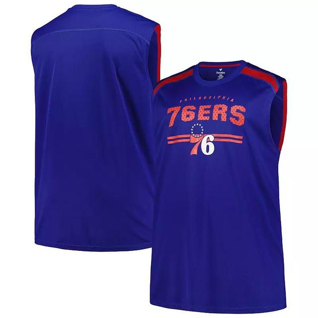 Mens Fanatics Royal Philadelphia 76ers Big & Tall Birdseye Muscle Tank Top Product Image