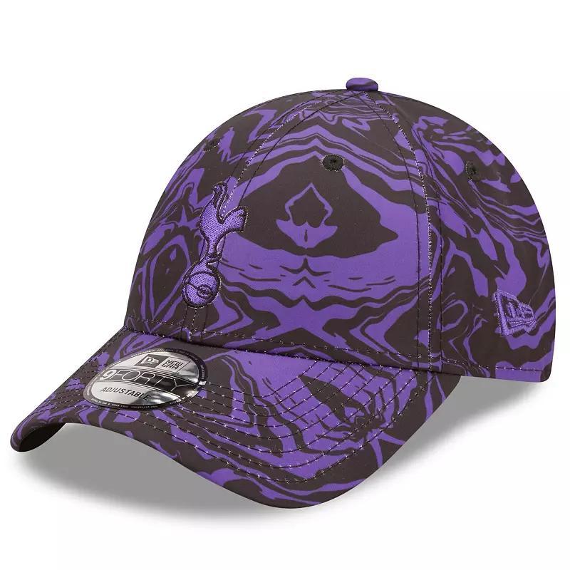 Mens New Era Black/Purple Tottenham Hotspur Allover Print 9FORTY Adjustable Hat Product Image