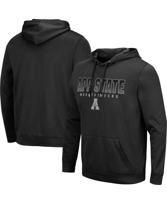 Mens Colosseum Black Appalachian State Mountaineers Blackout 3.0 Pullover Hoodie Product Image