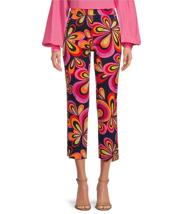 Trina Turk Lulu Floral Retro Abstract Print Cropped Kick Flare Pant Product Image