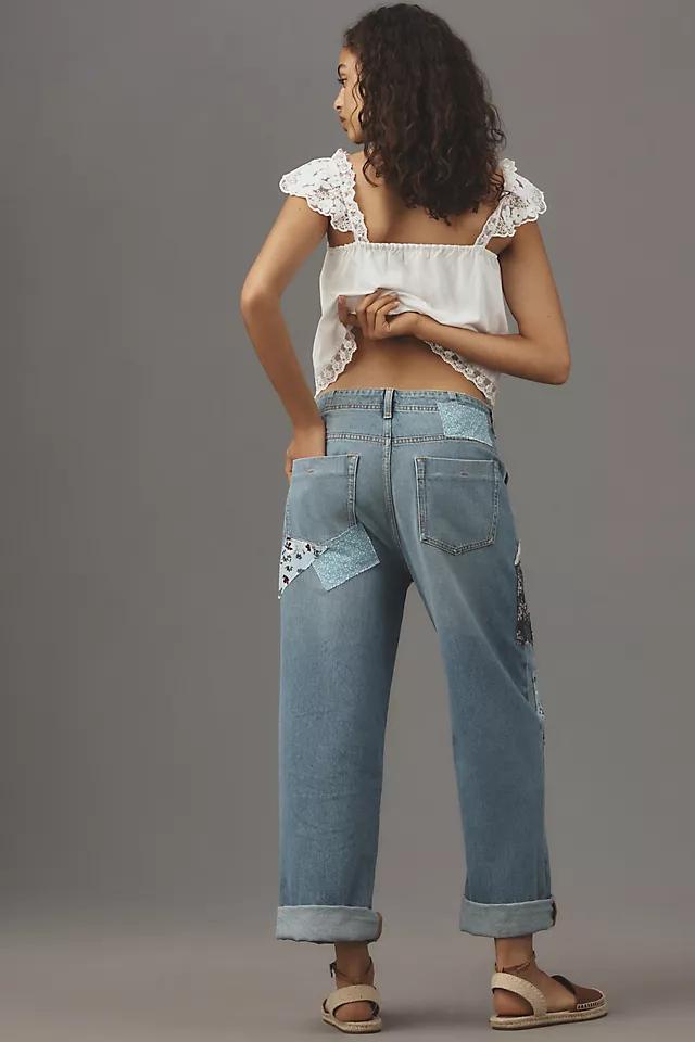 The Lonnie Cuffed High-Rise Crop Jeans by Pilcro: Patchwork Edition Product Image