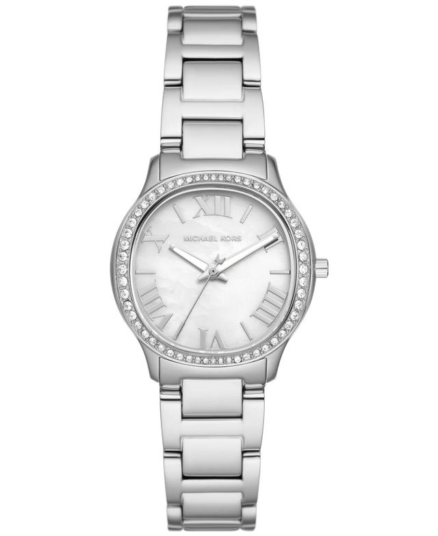 Michael Kors Womens Sage Three-Hand Silver-Tone Stainless Steel Watch 31mm - Silver-Tone Product Image