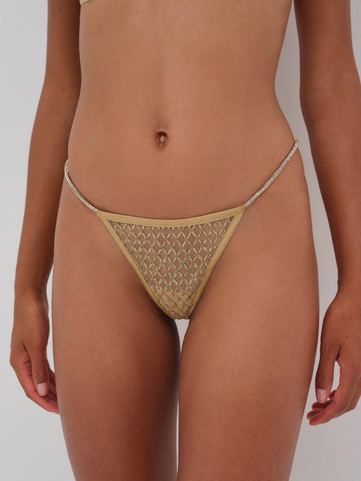 Glitter Thong Panty — Gold Product Image