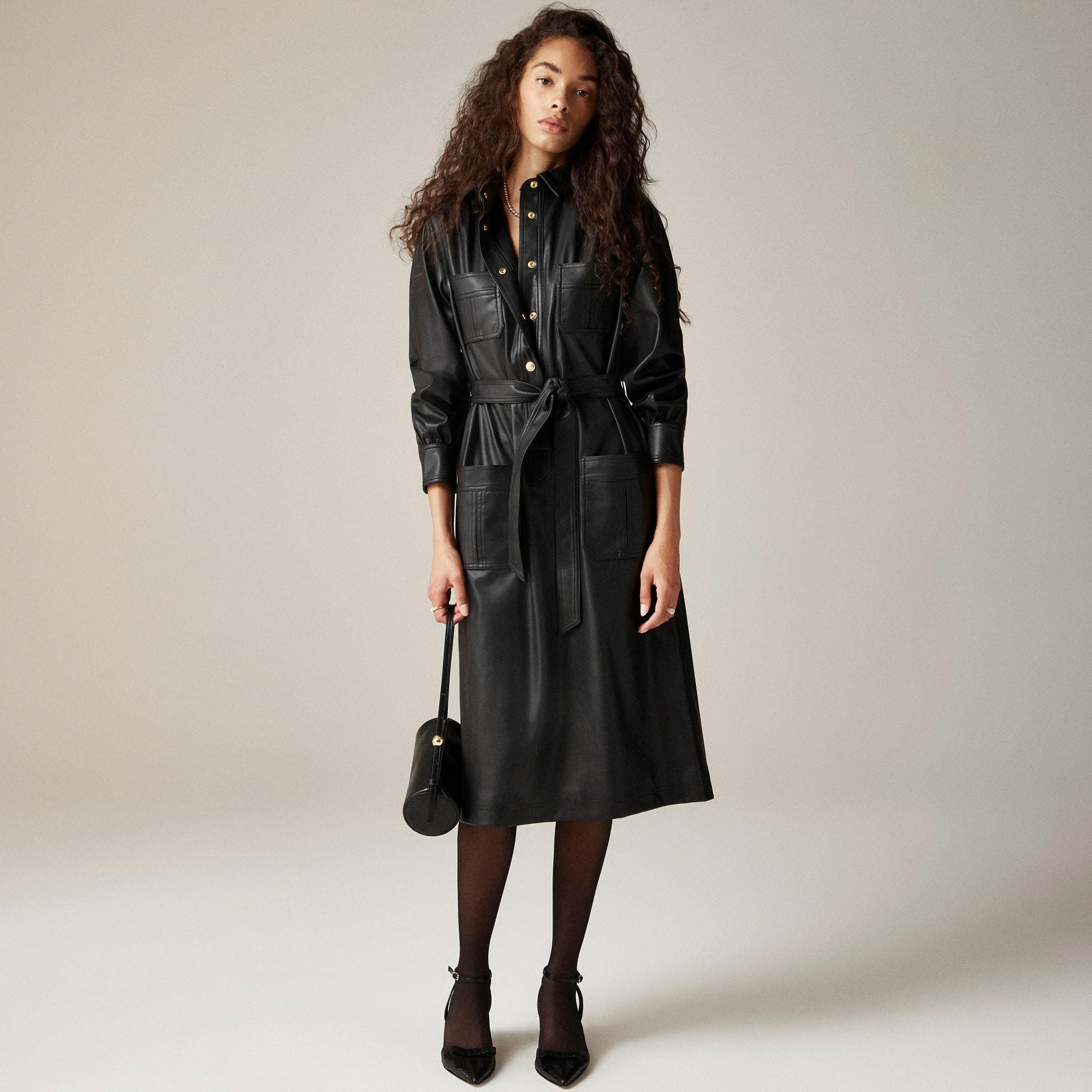 Faux-leather shirtdress product image