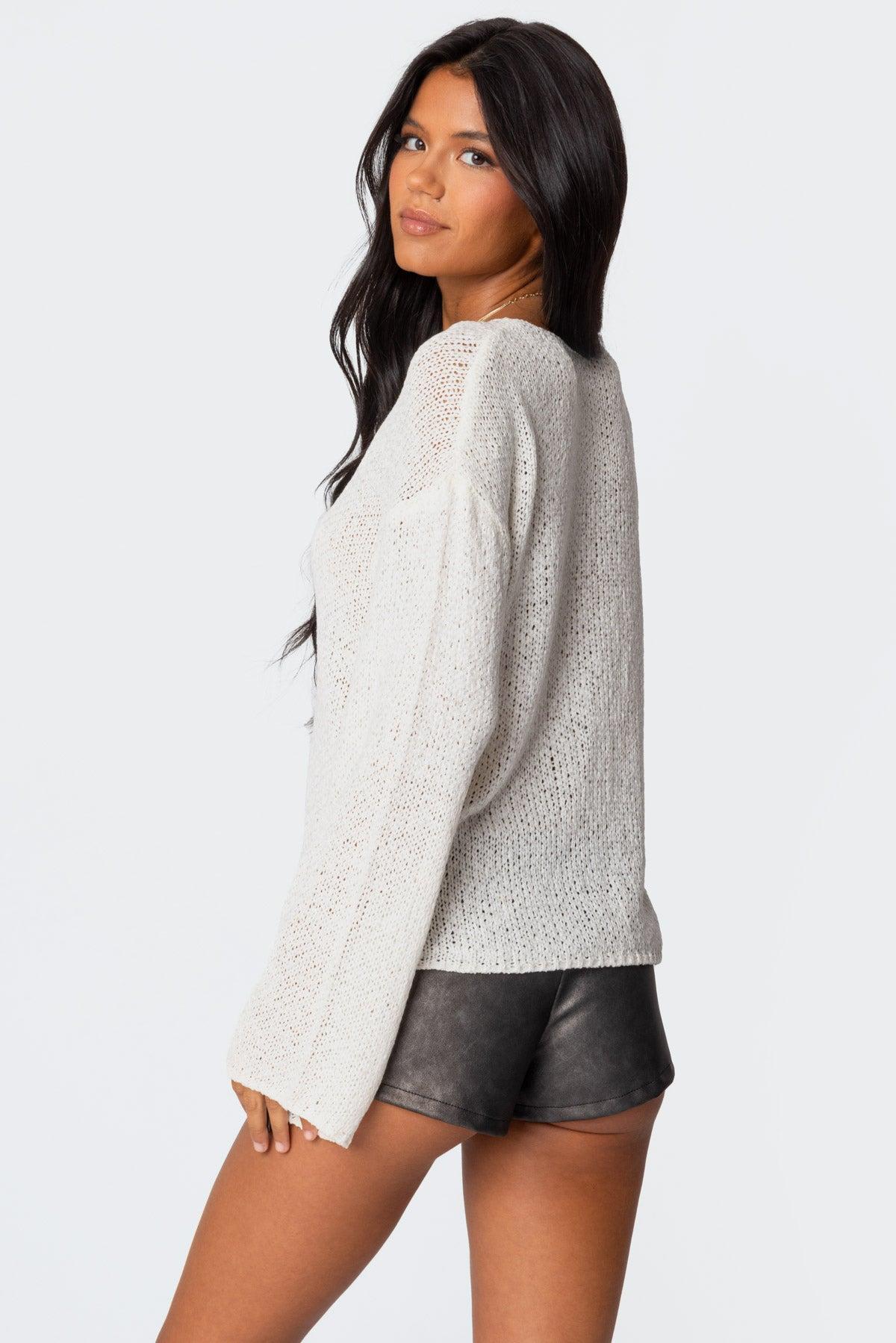 Drop Shoulder Light Knit Sweater Product Image