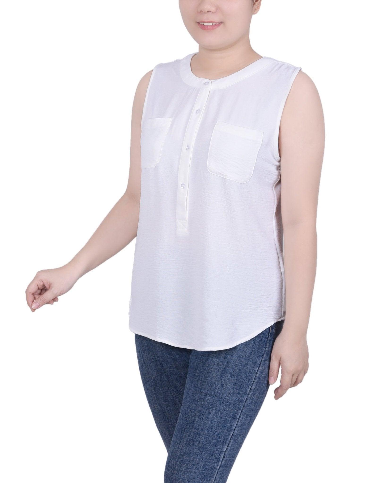 NY Collection Sleeveless Air Flow Blouse - Petite product image