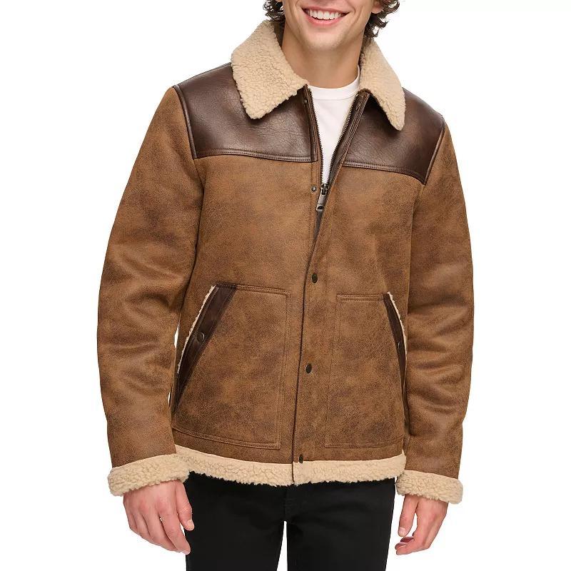 Mens Levis Faux Leather Shearling Western Jacket Product Image