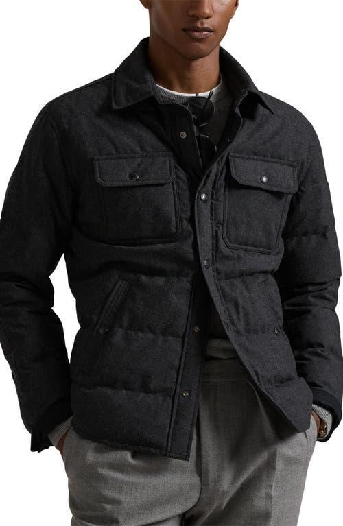 Lewis 750 Fill Power Down Shirt Jacket In Dark Charcoal Product Image