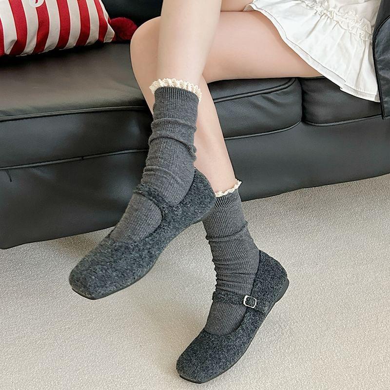 Plain Lace Trim Socks / Set Product Image