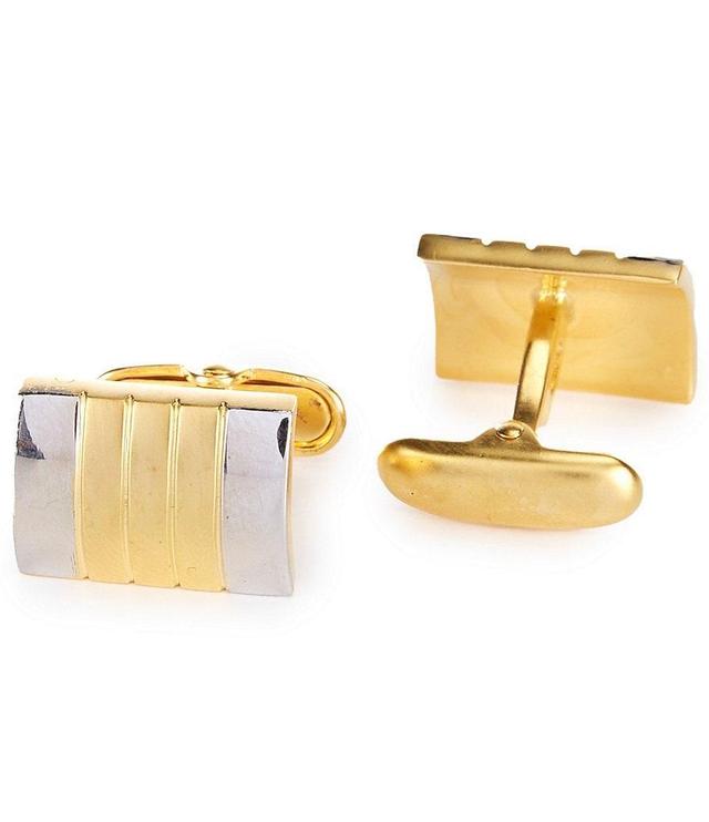 Roundtree & Yorke Gold Stripe Center Cuff Links Product Image