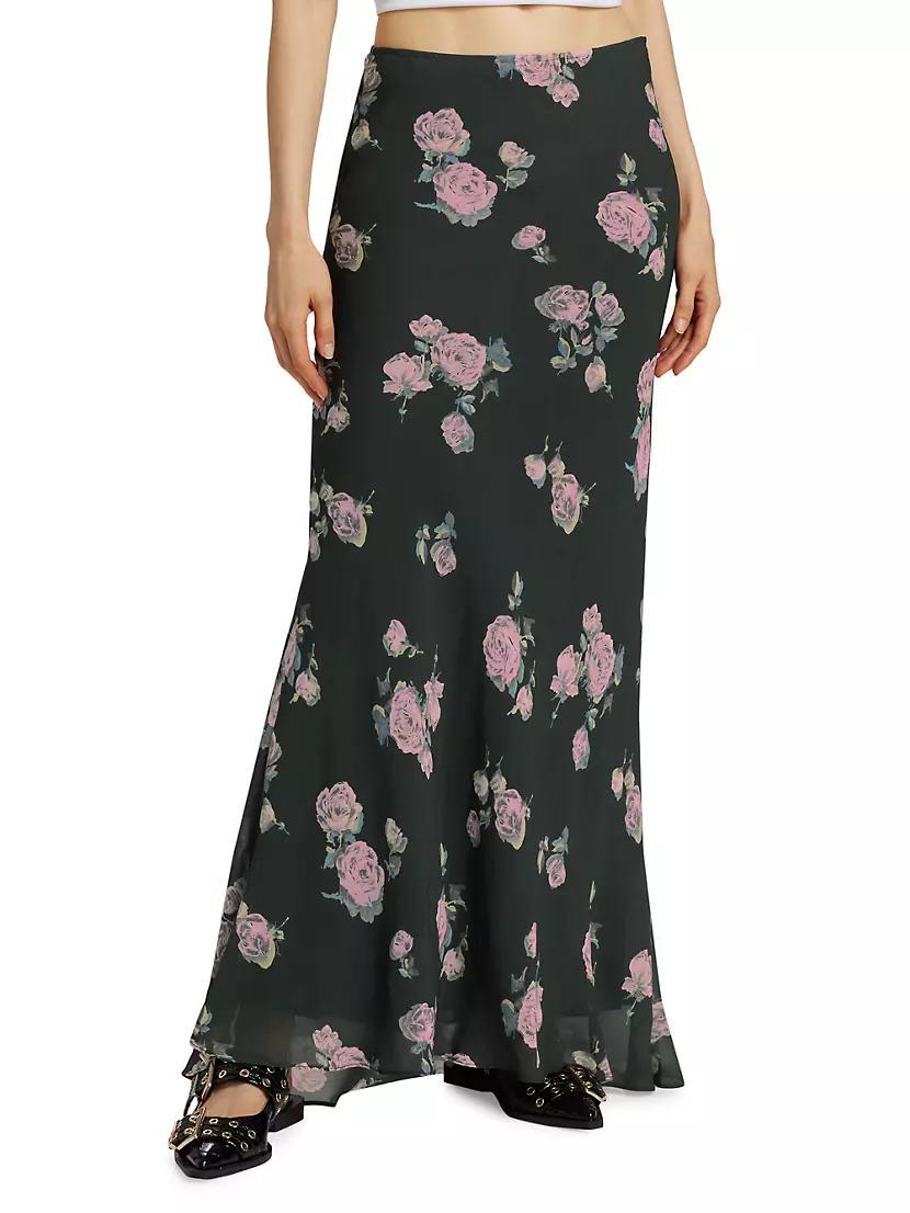 Floral Crepe Maxi Skirt Product Image