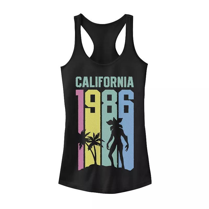 Juniors Stranger Things 1986 Demogorgon In California Graphic Racerback Tank Top, Girls Product Image