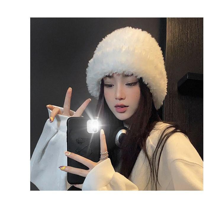 Faux Fur Knit Beanie Product Image