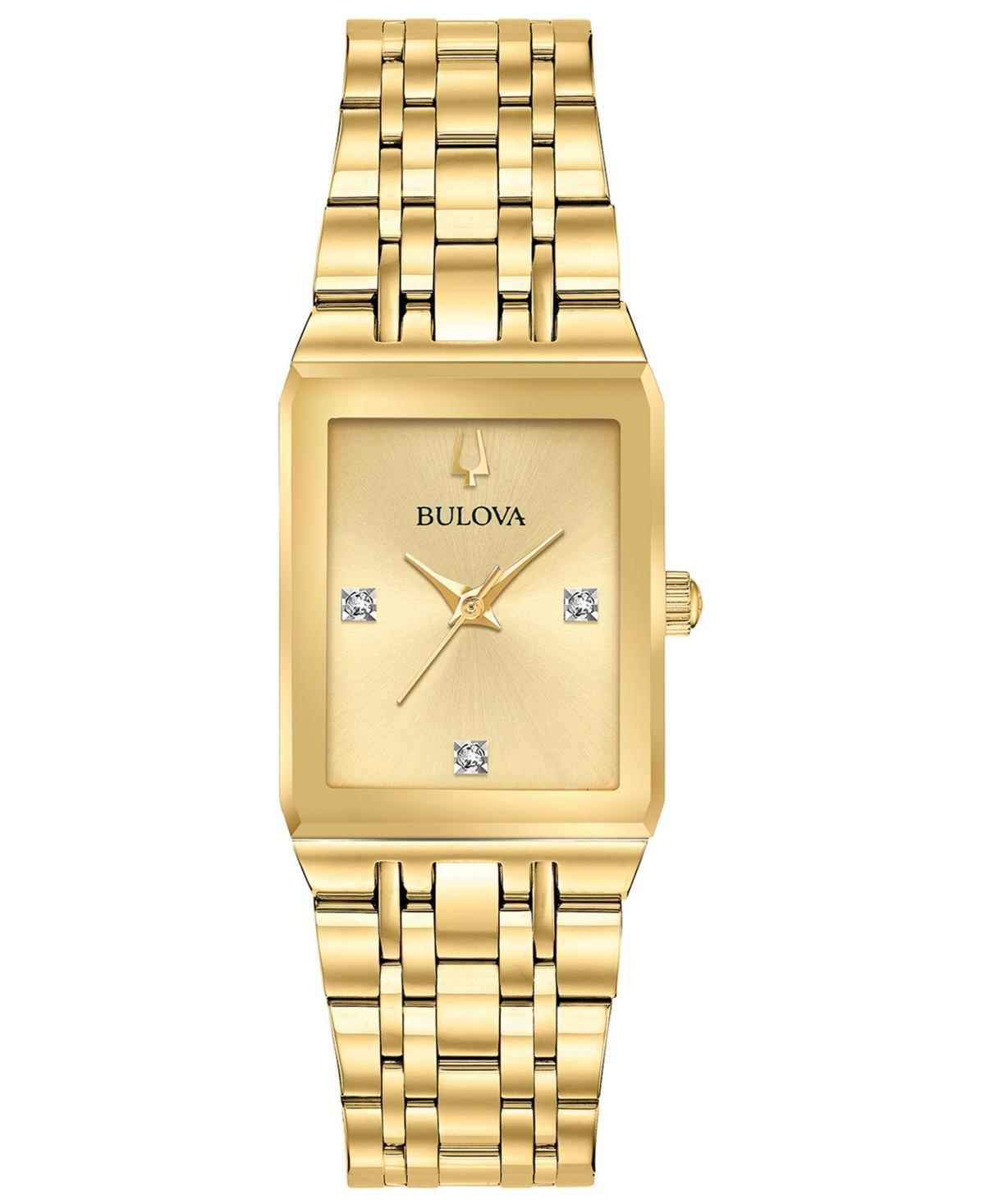 Bulova Futuro Quadra Gold-Tone Link Bracelet Watch, 20mm x 32mm Product Image