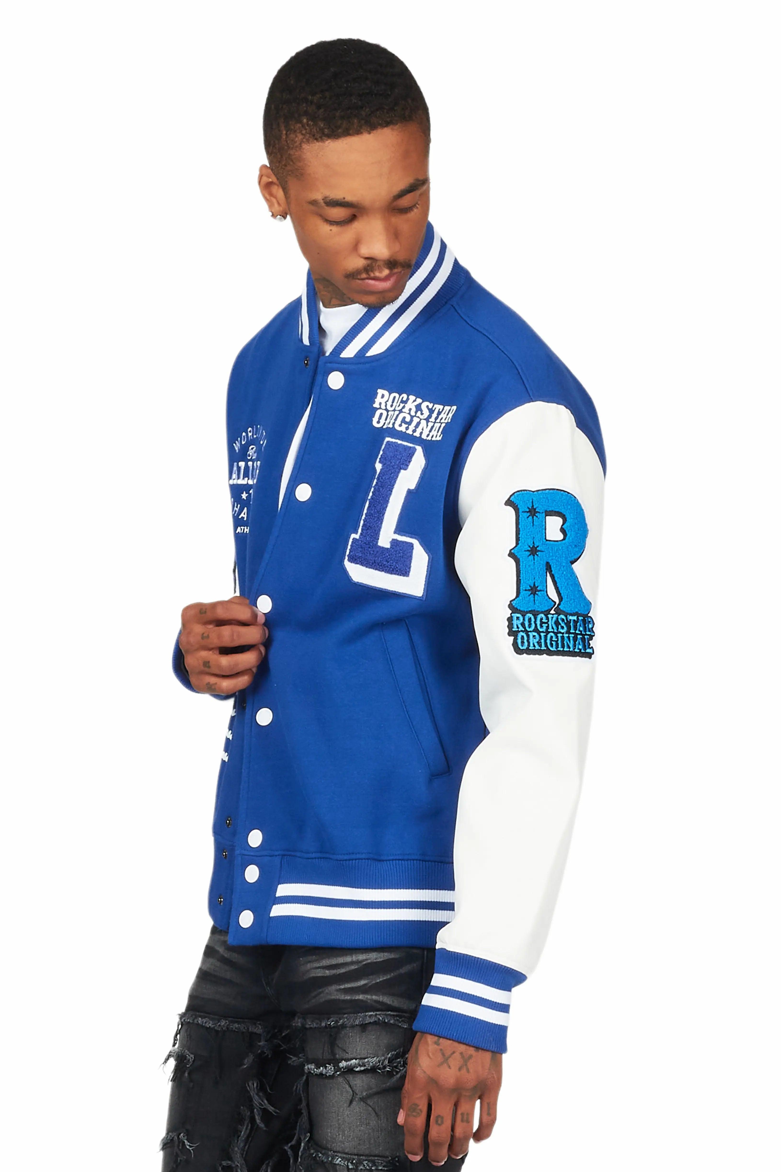 Castillo Royal Blue Varsity Jacket Male Product Image