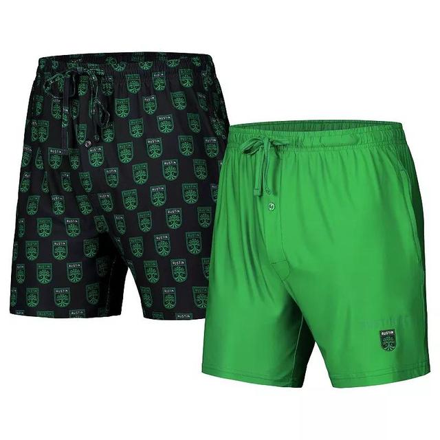 Mens Concepts Sport Black/Kelly Green Austin FC Record 2-Pack Short Set Product Image