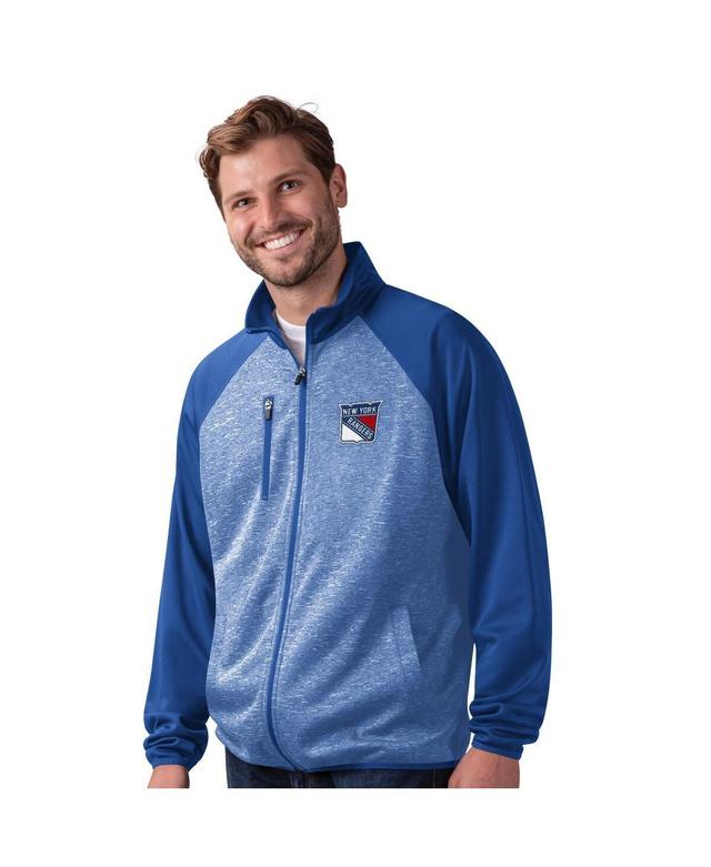 Mens G-III Sports by Carl Banks Blue New York Rangers RunnersRaglan Full-Zip Track Jacket Product Image