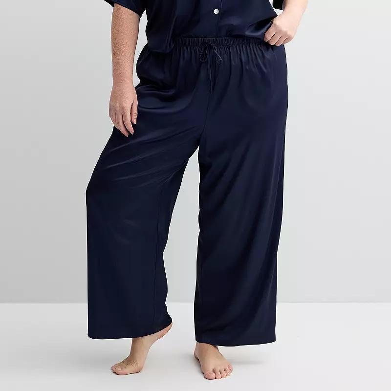 Plus Size Sonoma Goods For Life Satin Sleep Pants, Womens Product Image