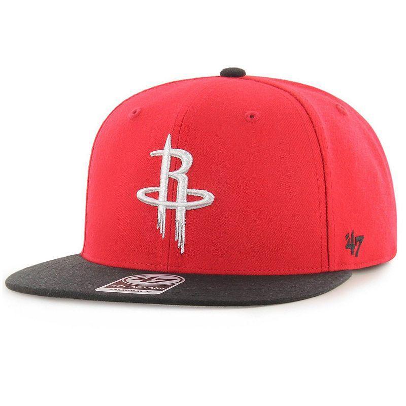 Mens 47 /Black Houston Rockets Two-Tone No Shot Captain Snapback Hat Product Image