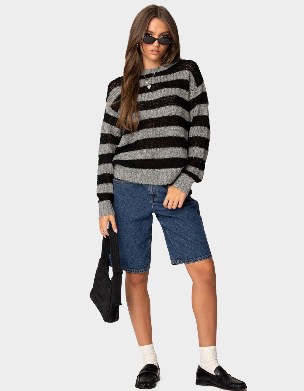 EDIKTED Light Knit Striped Sweater Product Image