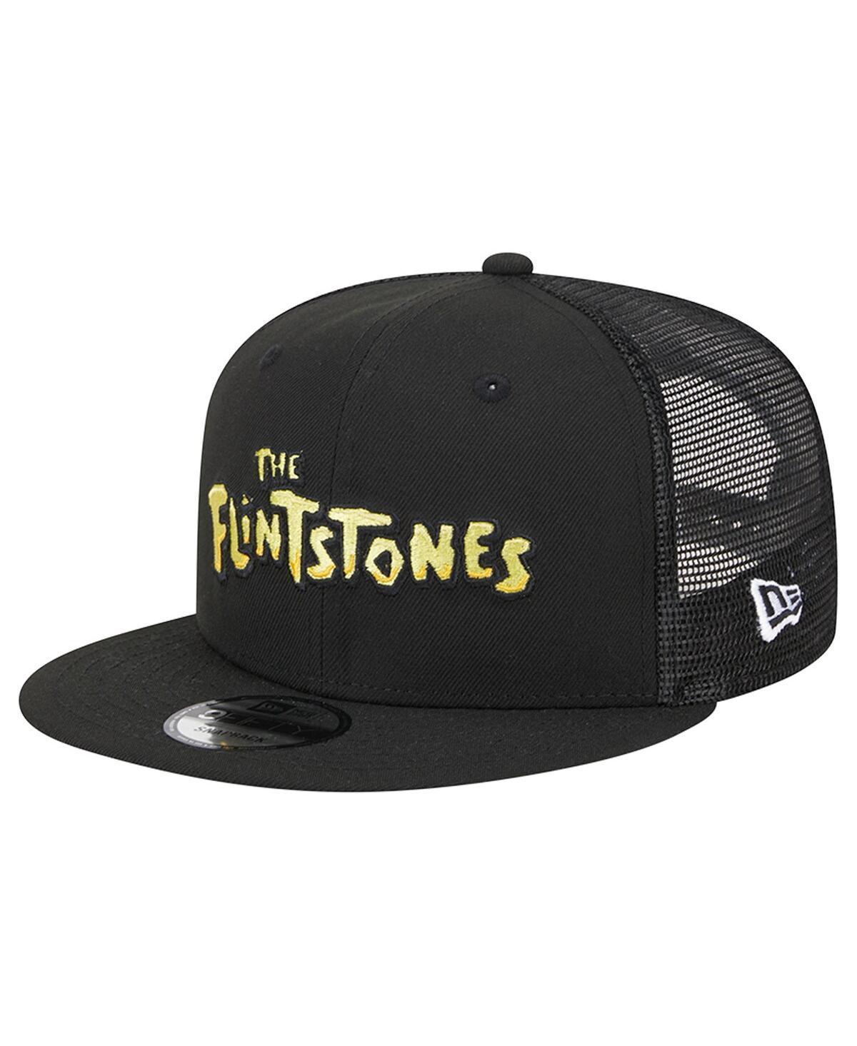 Mens New Era Black The Flintstones Trucker 9FIFTY Snapback Hat Product Image