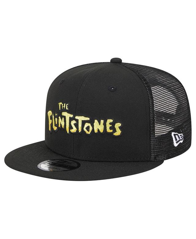 Mens New Era Black The Flintstones  Trucker 9FIFTY Snapback Hat Product Image