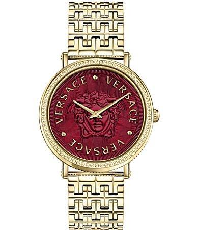 Versace V-Dollar Leather Strap Watch, 37mm Product Image