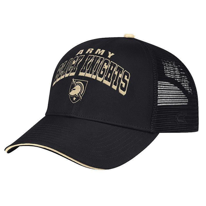 Mens Colosseum Black Army Black Knights Wyatt Primary Team Trucker Adjustable Hat Product Image