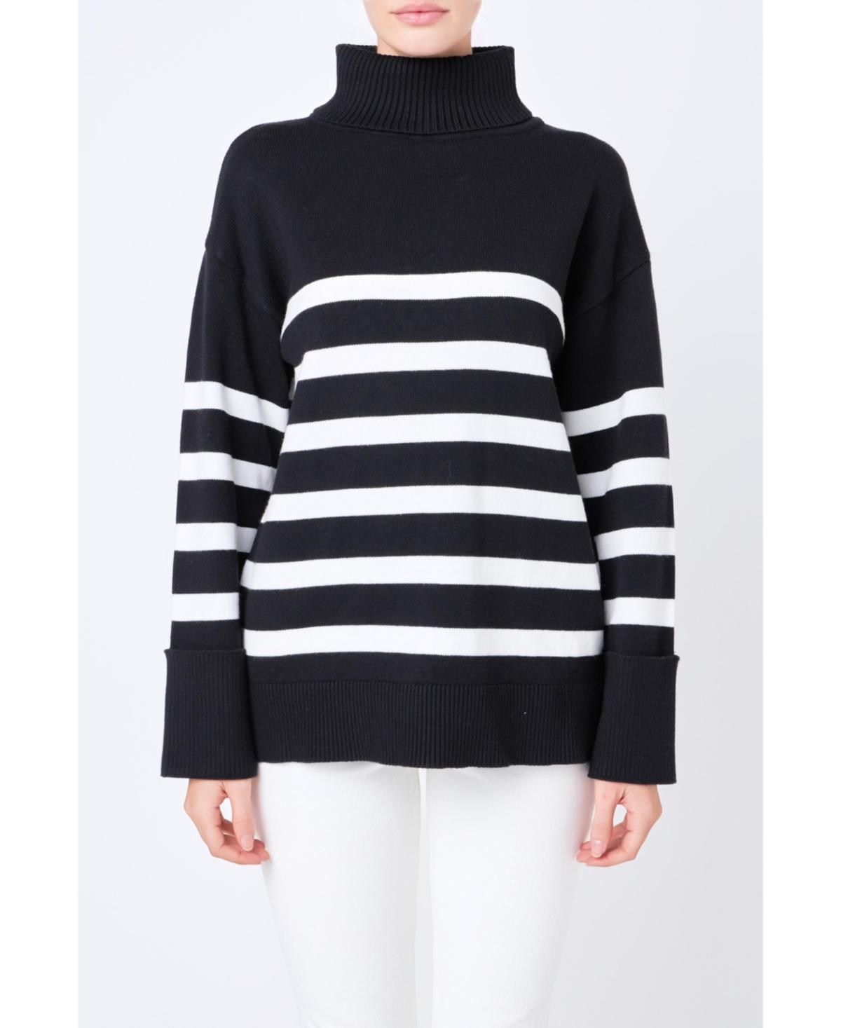 English Factory Stripe Turtleneck Sweater product image