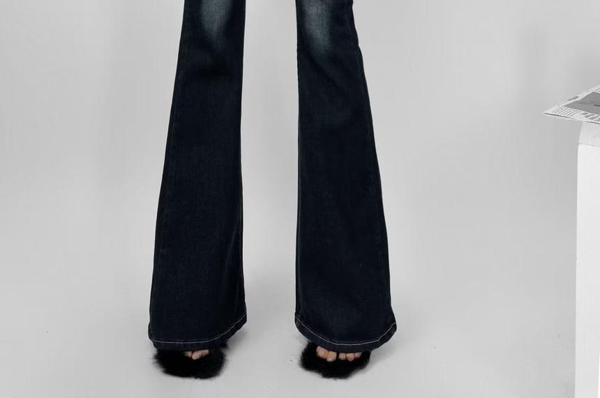 High Rise Washed Flared Jeans Product Image